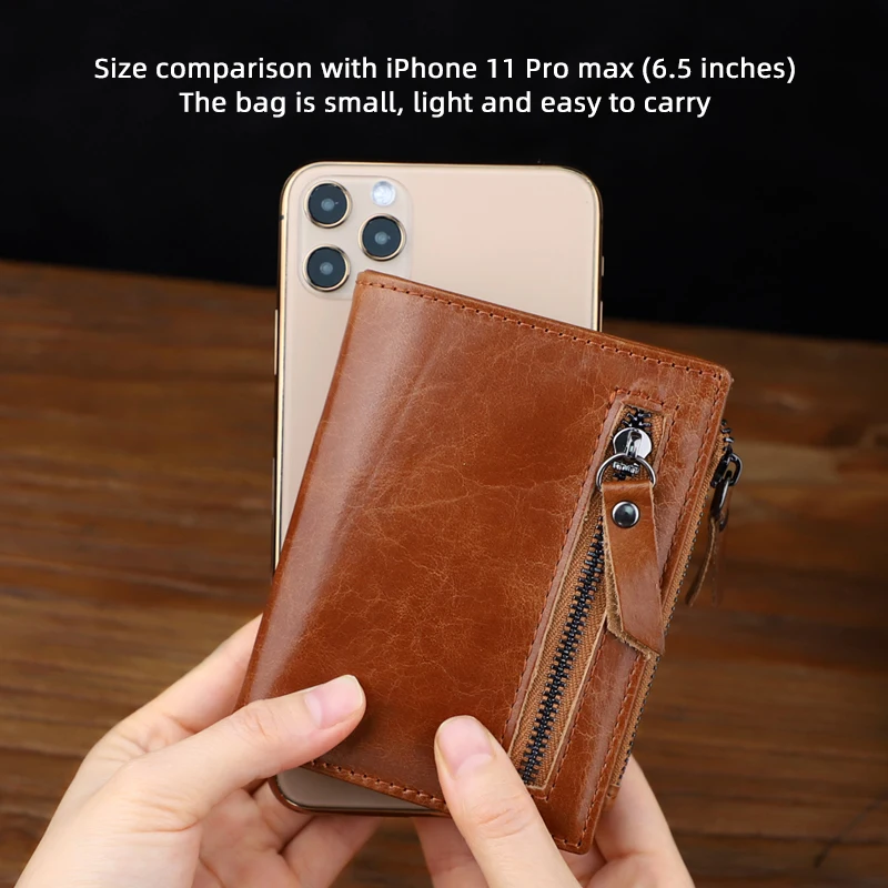 2022 Fashion Women's Wallet Genuine Leather Short Wallet Card Holder With Zipper Coin Purse Portable Bifold Wallet