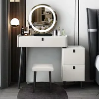 Makeup table set, bedroom upper grade Nordic style, slate dresser, side cabinet storage integrated with make-up mirror