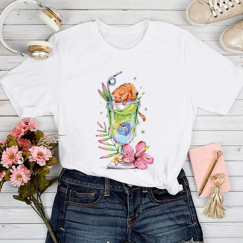 

Summer Women T-shirt Kawaii Graphic t shirt Fashion Tops Female Tees Streetwear Casual Short Sleeve Tee Shirt Femme Oversize