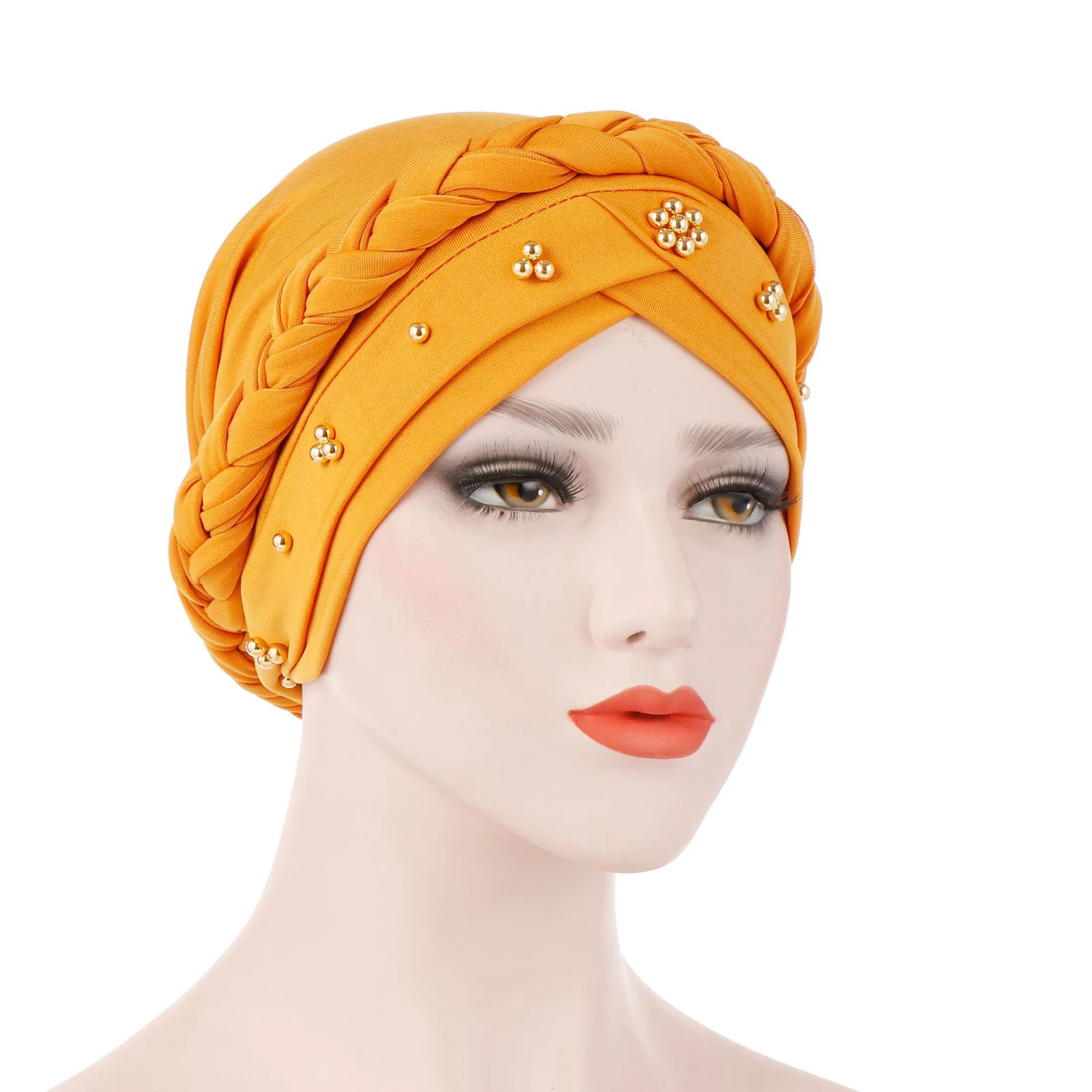 

Bonnet Hijab Islamic Headscarf Highly Stretch Turban Chemo Cap Ladies Hair Accessories d88