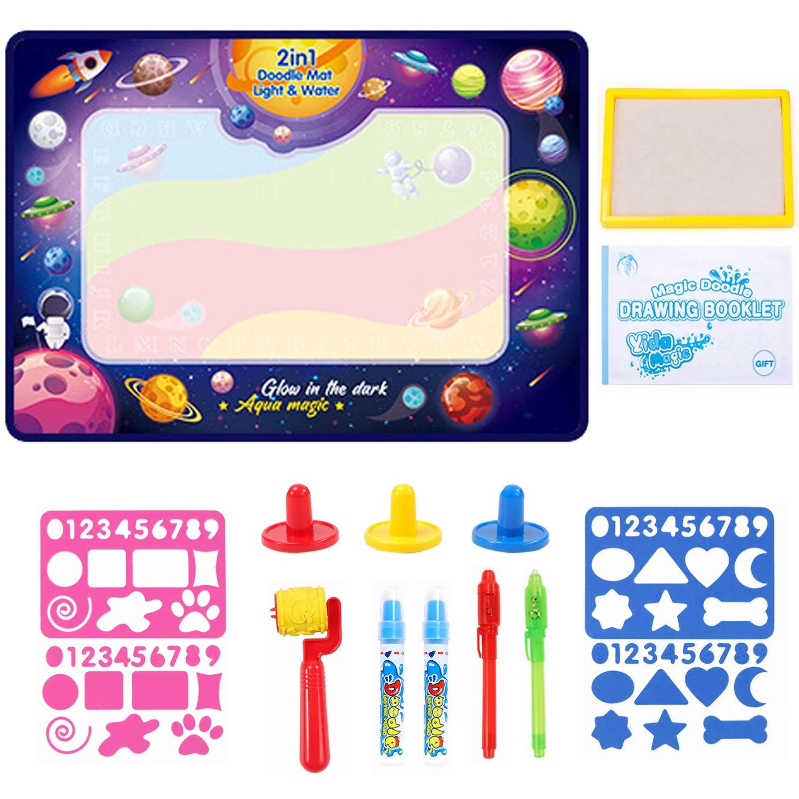 

Aqua Magic Doodle Mat Space Pattern Aqua Painting Mat Night Glow Drawing Aqua Magic Painting Writing Coloring Mat Toddlers