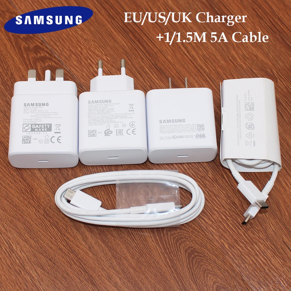 

Samsung S22 S21 Ultra 5G Z Fold 3 2 Charger 45W Original Super Fast PD Adapter TypeC For Galaxy S20Plus Note 10+ A90 A80 Tab S7+