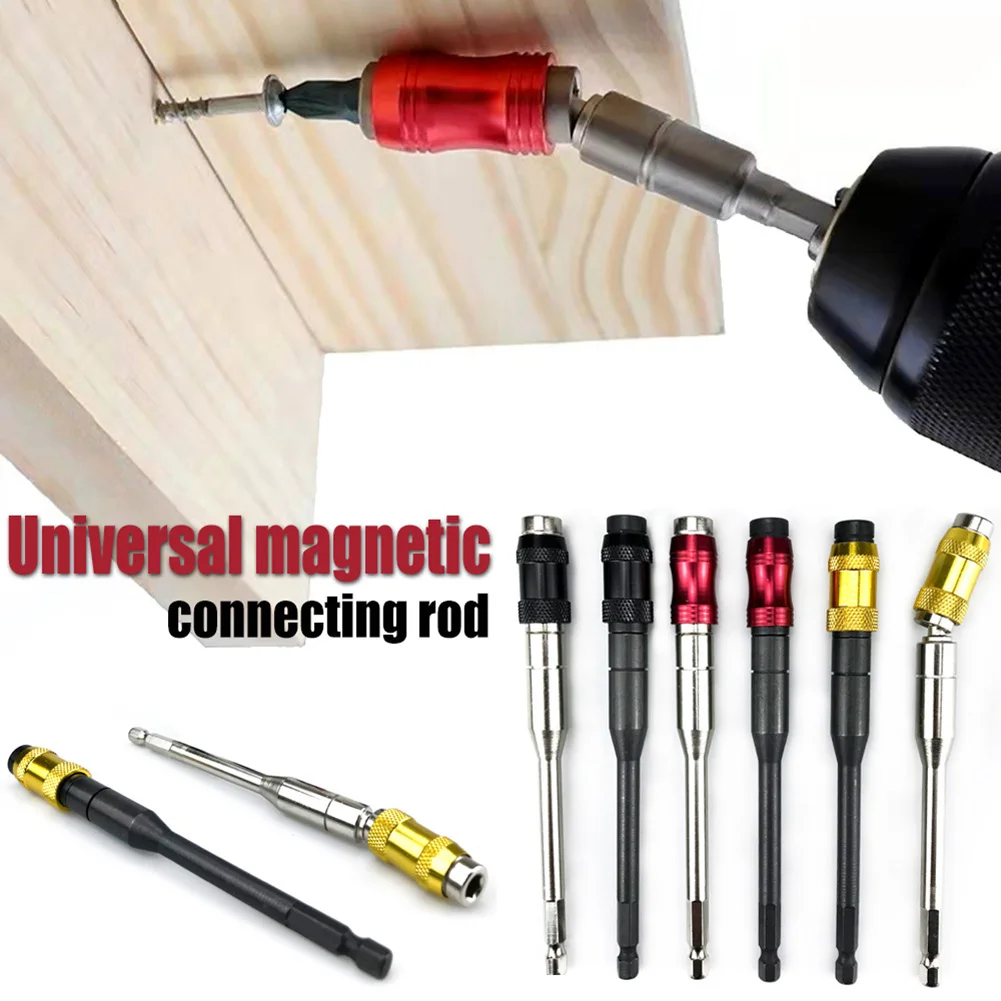 

1/4 "Hex Shank Magnetic Pivoting Screw Drill Tip Bit Holder Locking Quick Change Drive Guide Extend Rod Screwdriver Drill Tool