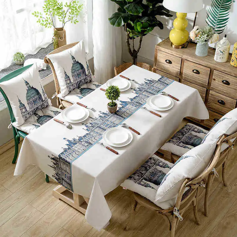 

Modern British Castle Simplicity Tablecloth Oxford Cloth Printed Dining Table TV Cabinet Table Cover Banquet Not Linen Manteles