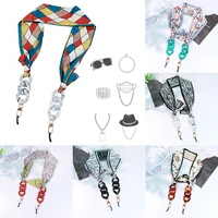 fashion acrylic nylon rope windproof mask chain lanyard printing silk scarf glamour glasses chain neck strap glasses accessories