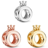 original openwork love heart logo crown o beads charm fit pandora 925 sterling silver bracelet bangle diy jewelry