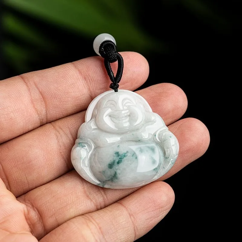 Кулон С Плавающим Цветком Из Натурального Жадеита Большой Живот Дизайн Будды