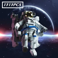 technical new univers space astronaut exploring station figure robot spaceman building block bricks model toy kids gift