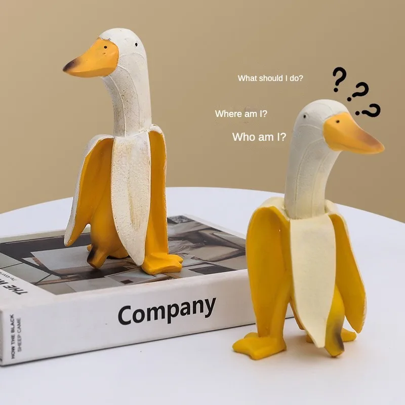 

Banana Friend Duck Banana Duck Girl Gift Funny Sand Sculpture Desktop Healing Decompression Decoration Cute Small Ornament