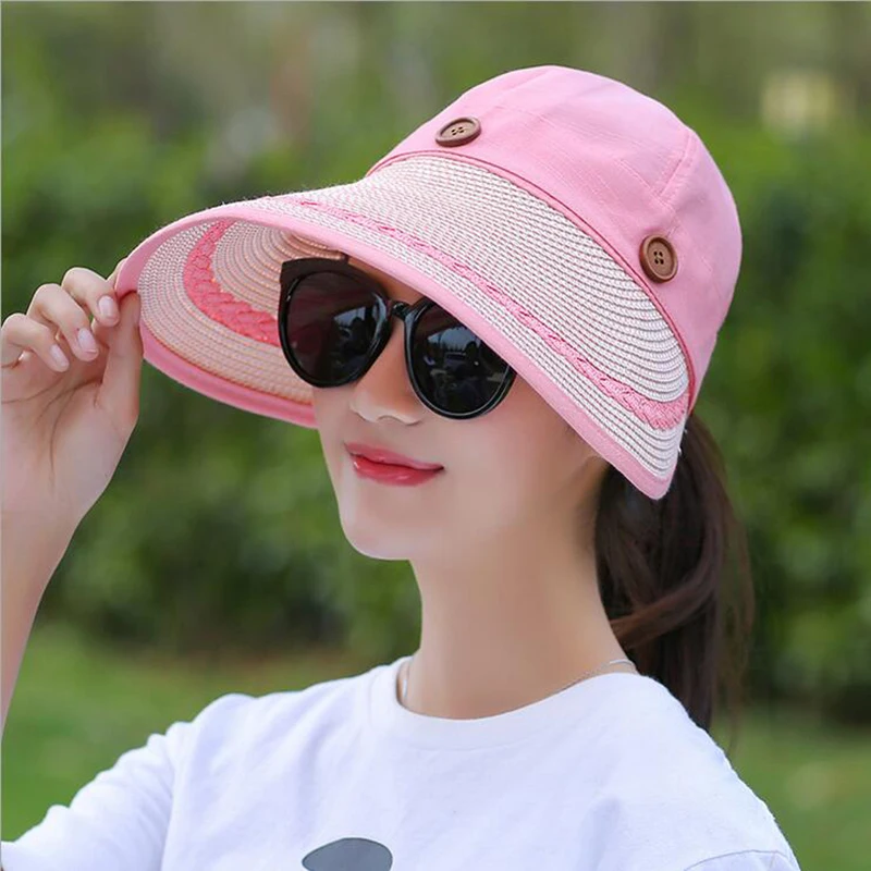 

Корейская версия летней шляпы от солнца для женщин, велосипедная Солнцезащитная шляпа, холщовая с вырезами, джинсовая шляпа от солнца с нашивкой для девочек, мужские шляпы