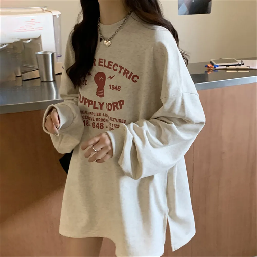 

Women's Hoodie New 2022 Japan Korean Round Neck Ins Lazy Style Thin Pullover Sweater Autumn Spring Ladies Tops Fashion Female