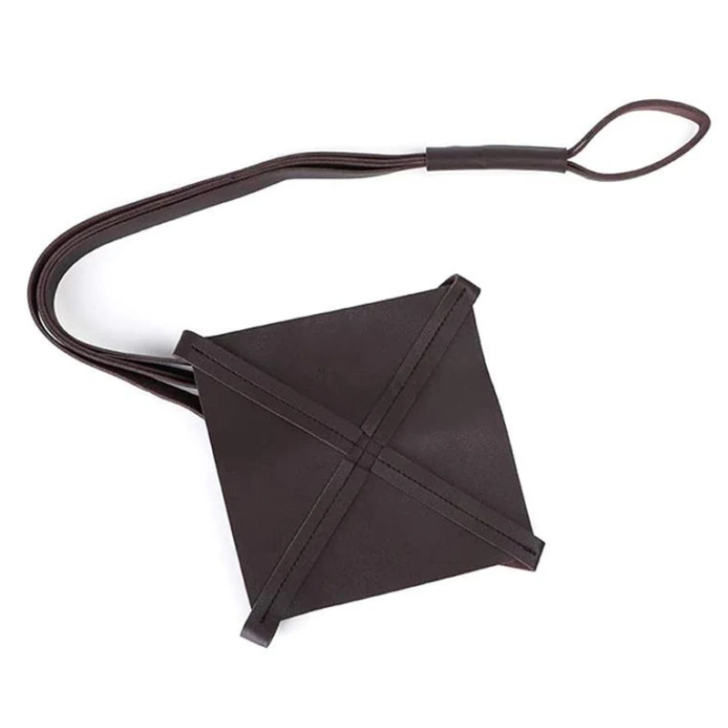 Простая кожаная подвесная корзина для цветочных горшков сетчатая сумочка