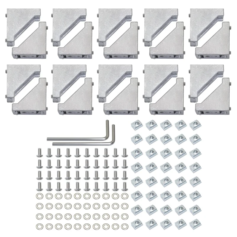 

20Sets Corner Bracket Kit Sliding Nuts Washers for Slot 6Mm 20S Aluminum Extrusion Profile Rail Accessories