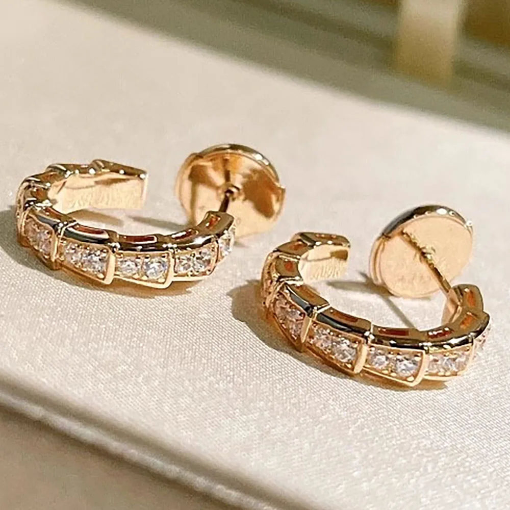 Женские серьги-гвоздики из твердого розового золота 18 карат на заказ женские