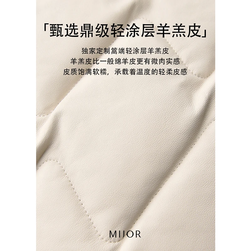 Sheepskin Coat Women Design Fashion High Quality 90% White Goose Down Thin High Street Autumn/Winter Casacos De Inverno Feminino