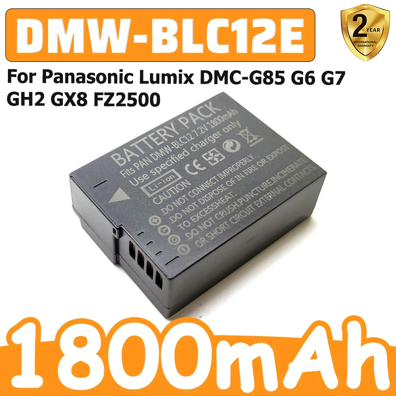 Фото Надежный аккумулятор DMW-BLC12E DMW-BLC12 BLC12 емкостью 1800 мАч для Panasonic Lumix DMC-G85 G6 G7 GH2 GX8 FZ2500 №1