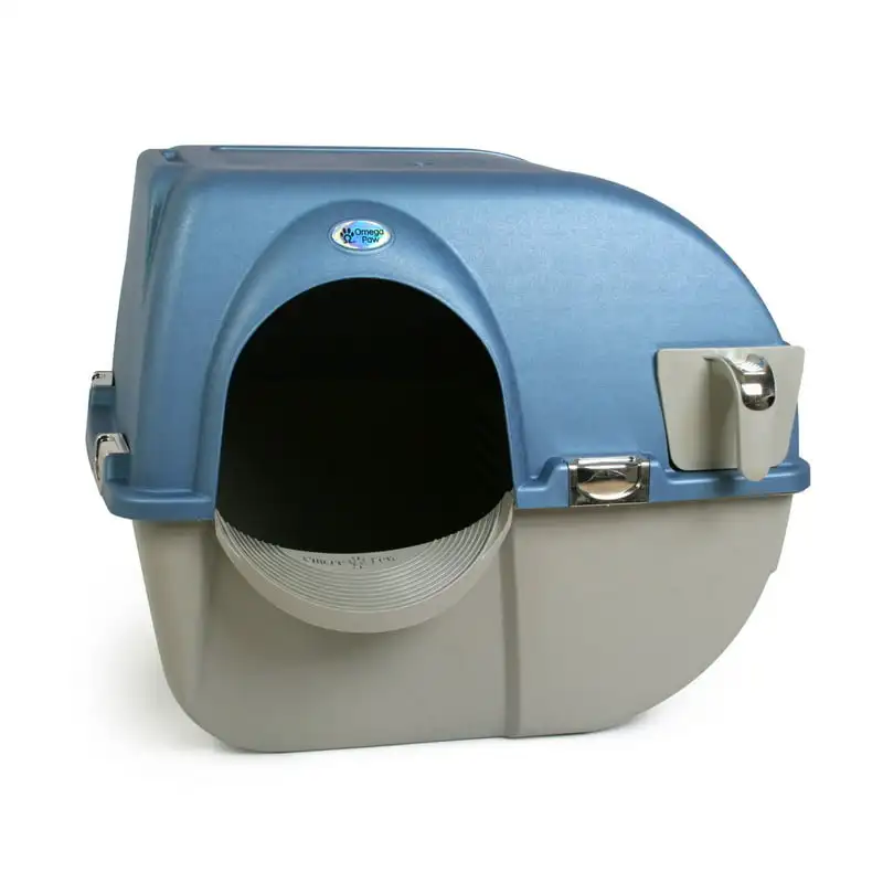 

Omega Roll 'N Clean Cleaning Litter Box, Regular, Blue