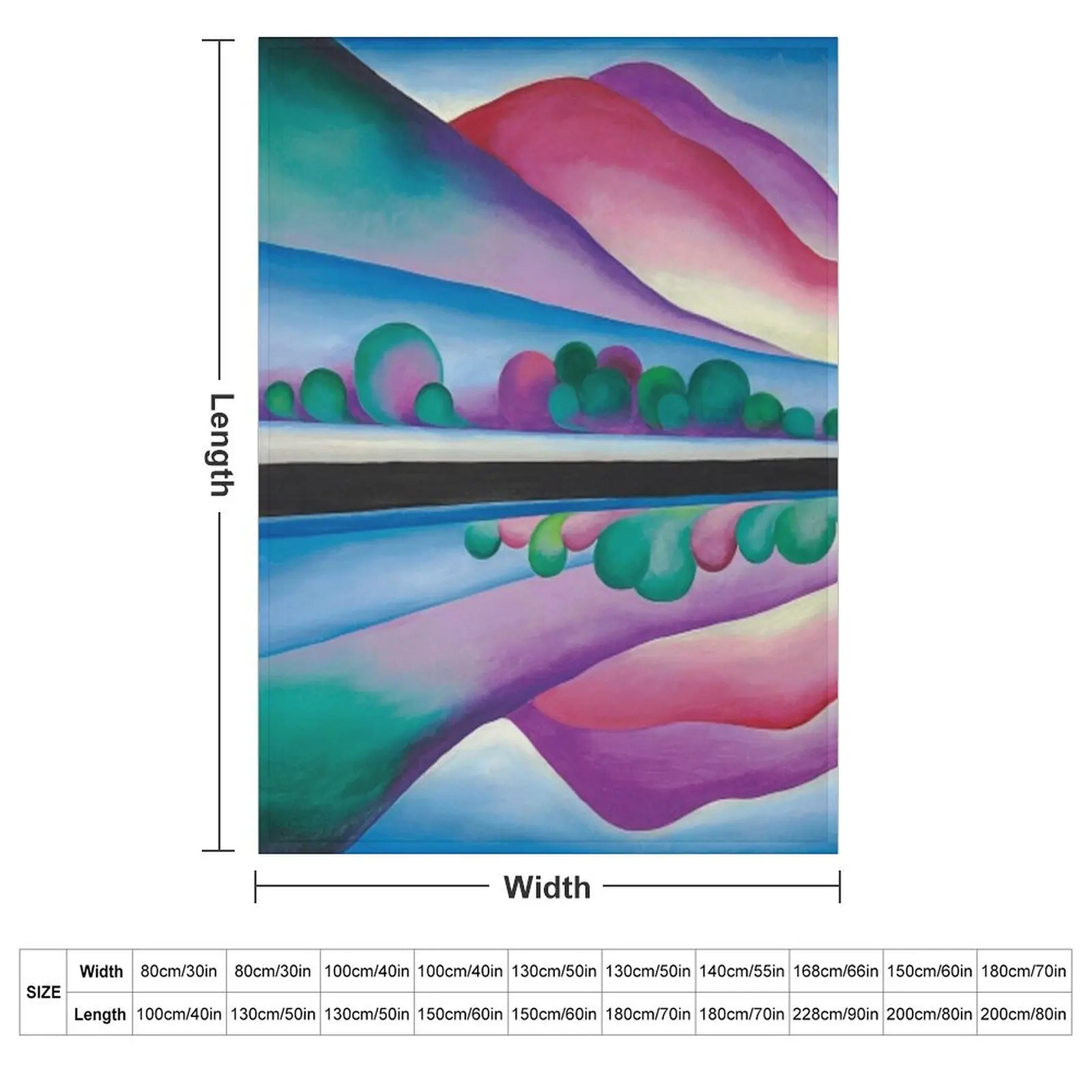 Одеяло Georgia O'Keeffe Lake George Reflection теплое зимнее детское одеяло