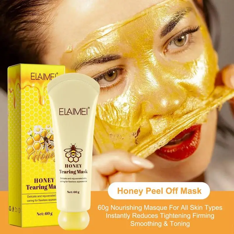 

Honey Peel Off Mask Anti Aging Lightening Mask Instantly Tightens Pores Face Masque For Toning Gently Remove Blackhead Skin Care