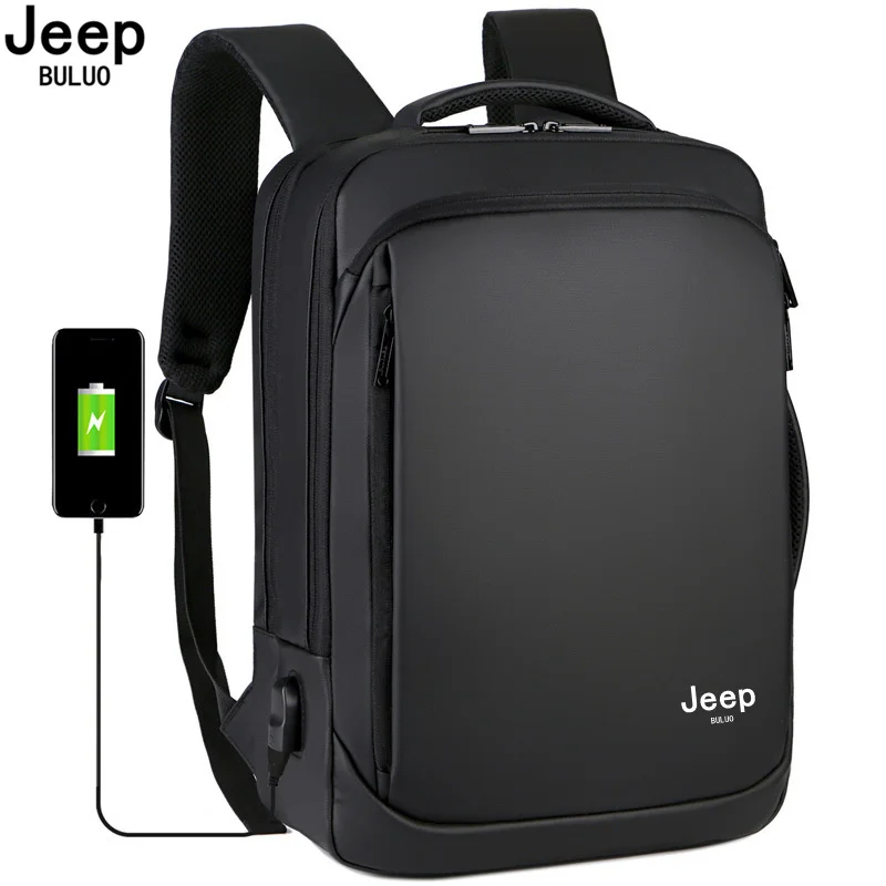 Фото Мужской водонепроницаемый рюкзак для ноутбука 15 дюймов JEEP BULUO черный брендовый