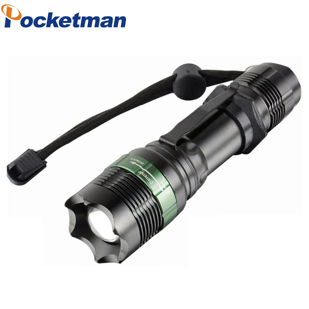 

Powerful 3 Modes LED Zoom Flashlight Portable Waterproof Torch Aluminum with Tail Switch Power by 18650 or 3*AAA battery Light