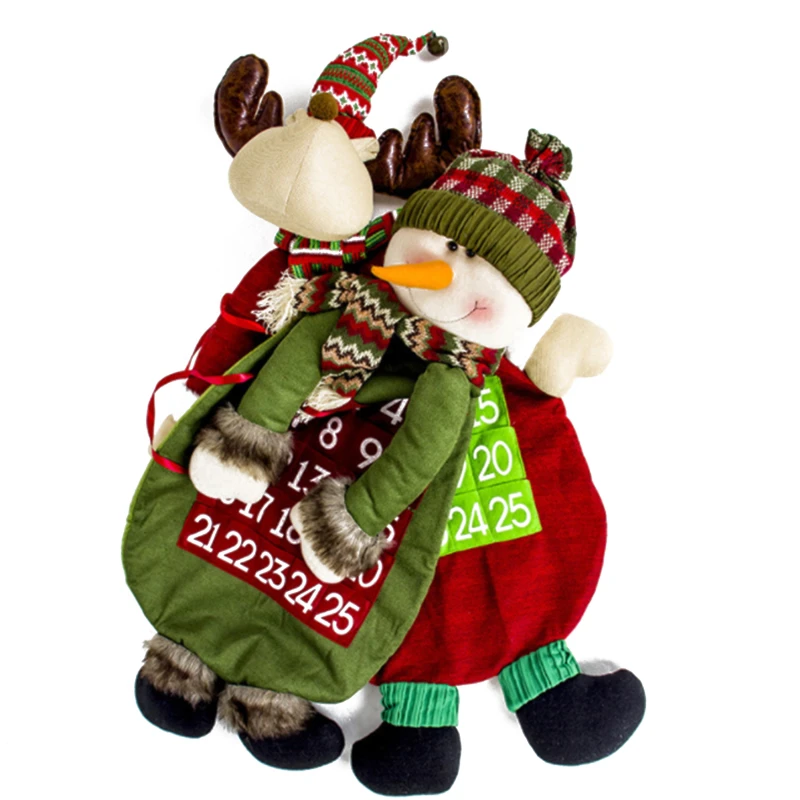 

Felt Christmas Advent Calendar with Pockets Wall Hanging Santa Felt Advent Calendar 24 Days Countdown Calendar for Home Decor