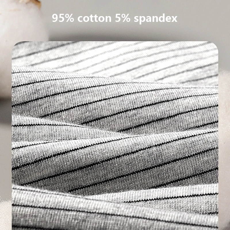 3PCS Stripes Cotton Men Boxer Shorts Underwear Antibacterial Boxershorts Cueca Male Panties Fashion Mens Underpants Shorts