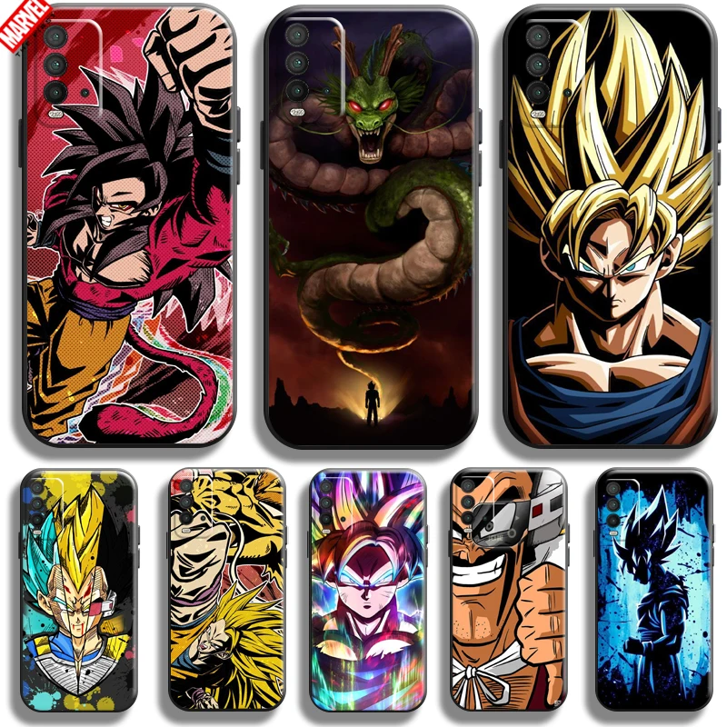 

Anime Dragon Ball Goku For Xiaomi Redmi 9T Phone Case Redmi 9T Back Funda Coque Liquid Silicon Soft Silicone Cover