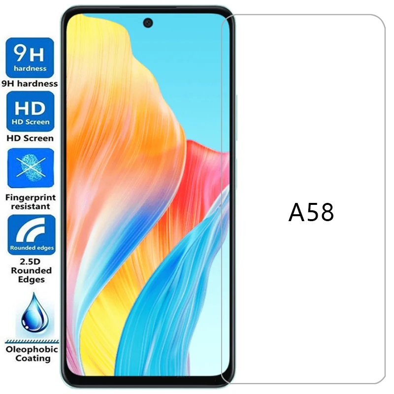Закаленное стекло для oppo a58 чехол телефона on oppoa58 4g 5g a 58 58a a584g задняя крышка 360