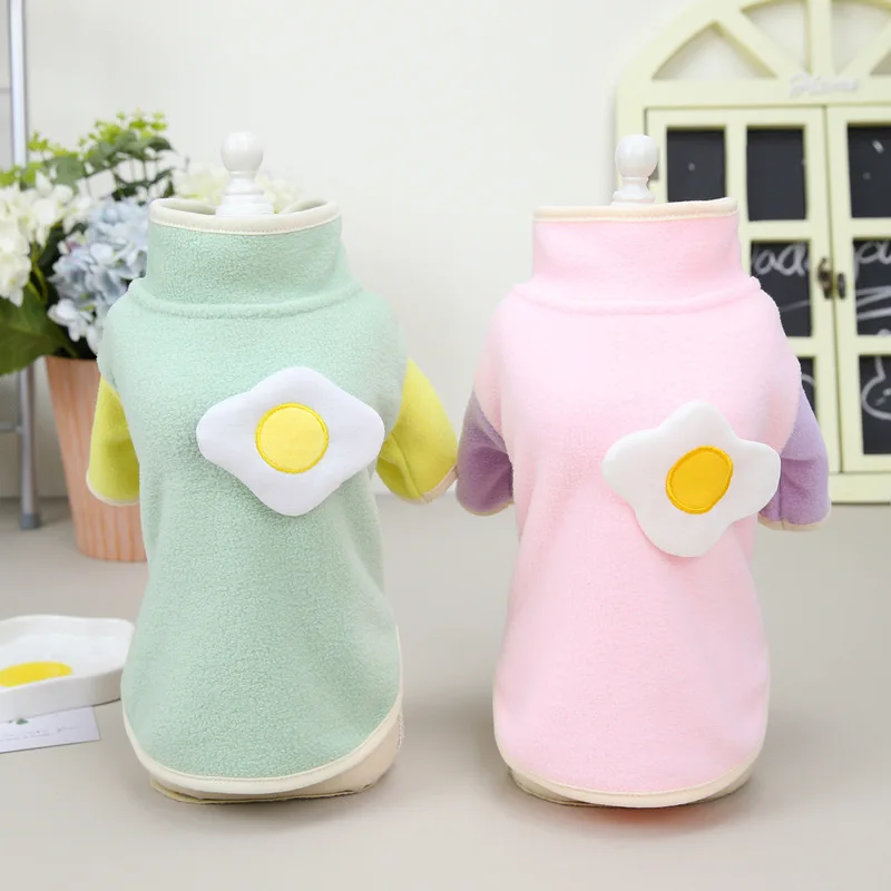 

Candy Color Fleece Puppy Clothes Autumn Winter Dog Hoodies Coat Turtleneck For Small Dogs Pomeranian Maltese Pet Sweatshirts XXL