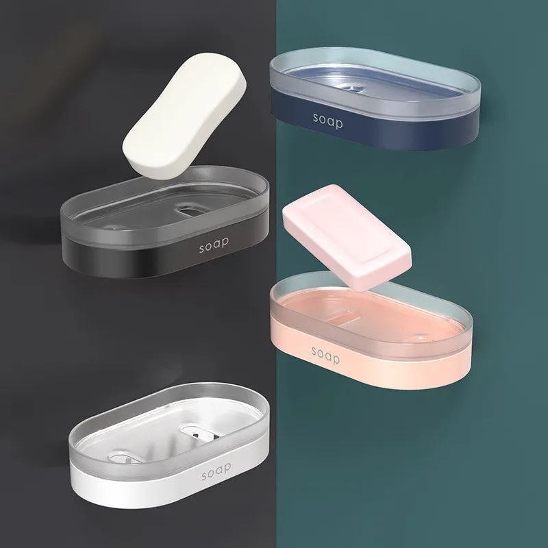 

Настенный двухслойный ящик для мыла с дренажным отверстием, Новый бытовой стеллаж для хранения, большая стойка для хранения мыла