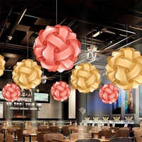 nordic diy pendant lamp iq combination assembly acrylic round ball restaurant bar concert hall cafe e27 led chandelier