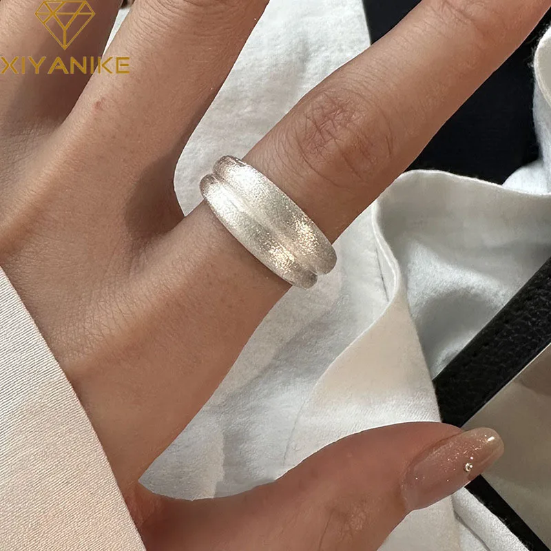 

XIYANIKE Korean Brushed Cuff Finger Rings For Women Girl Elegant Fashion New Jewelry Lady Gift Party Wedding anillos mujer