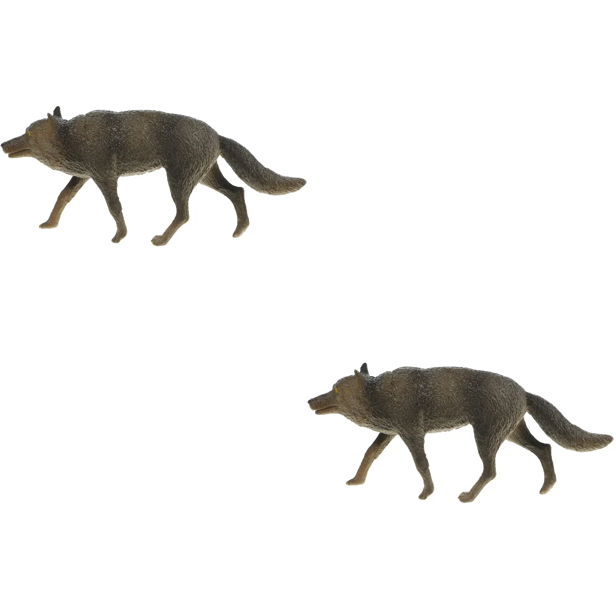 

2 PCS Wolf Model Toy Figurines Sculpture Childrens Toys Desktop Decoration Kids Suit Case Simulation Animal Solid Lifelike