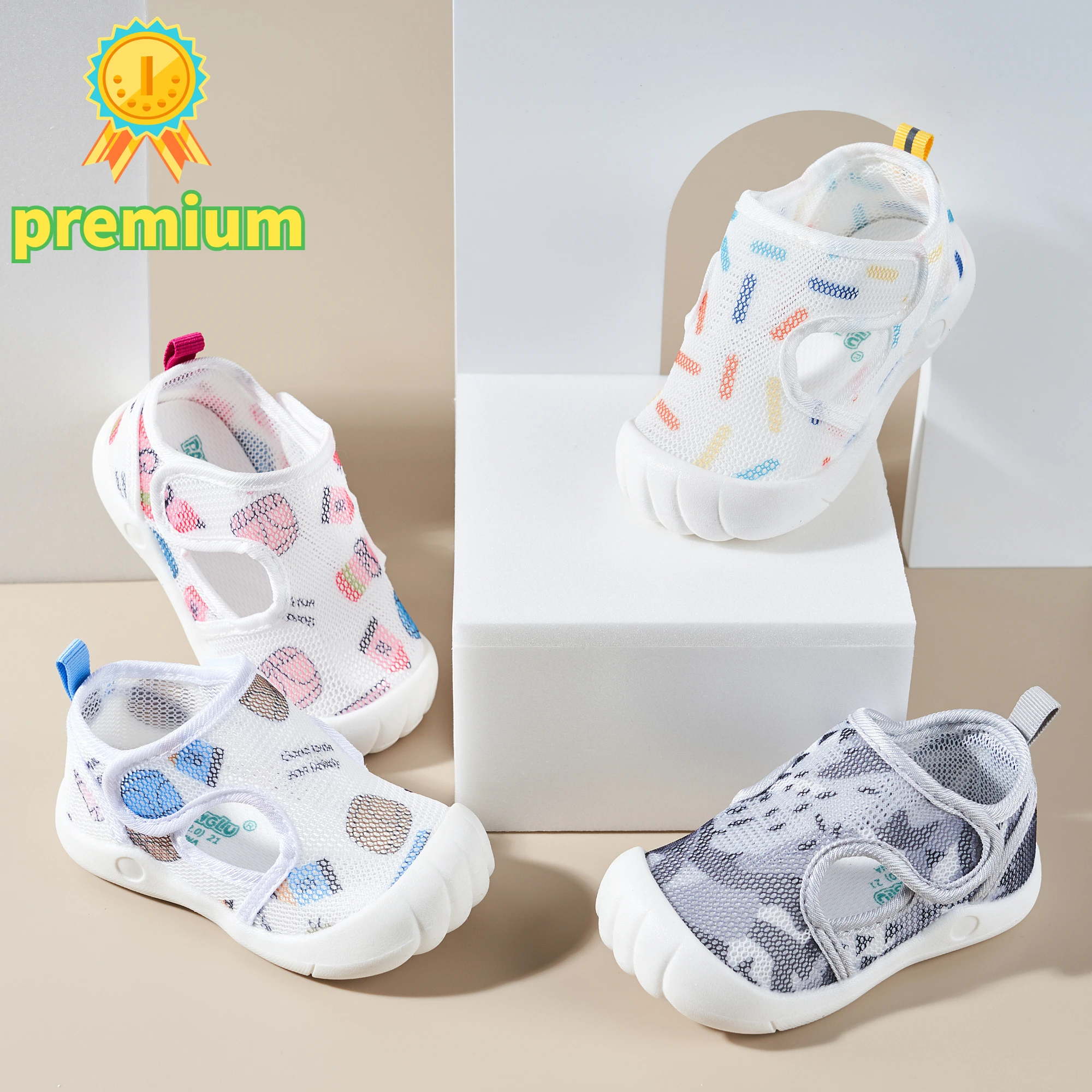 New Toddler Baby Sandals Breathable Air Mesh Cute Shoes 1-4 Years Anti-slip Soft Sole First Walkers Infant Lightweight Summer