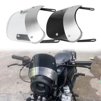 motorcycle 5 7 inch windshield retro cafe racer headlight windscreen wind deflector black chrome for yamaha harley honda suzuki