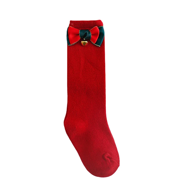 BeQeuewll рождественские носки для маленьких девочек эластичные принцессы с бантом