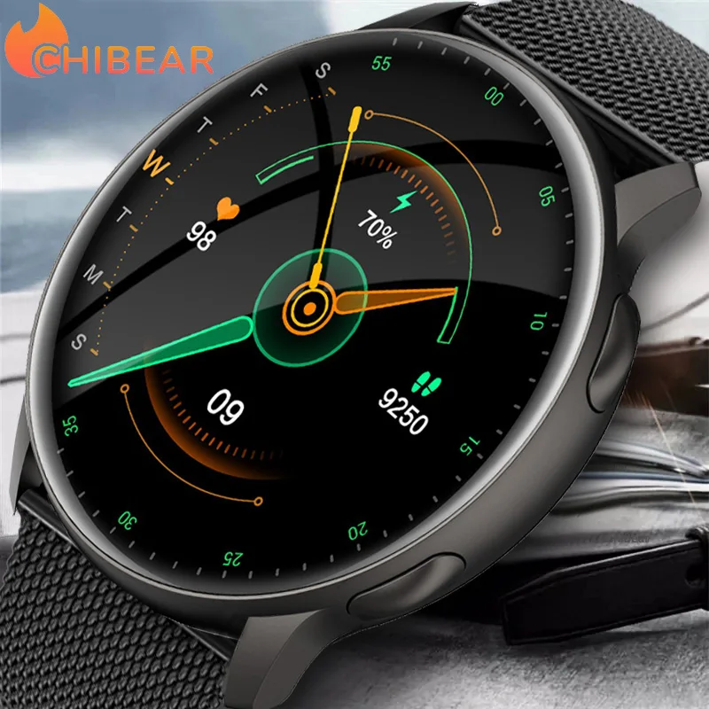 

2023 ChiBear Call Remind Smart Watch Men Women Screen Always Show Time 360*360AMOLED Smartwatch Multi-sport Mode Fitness Tracker