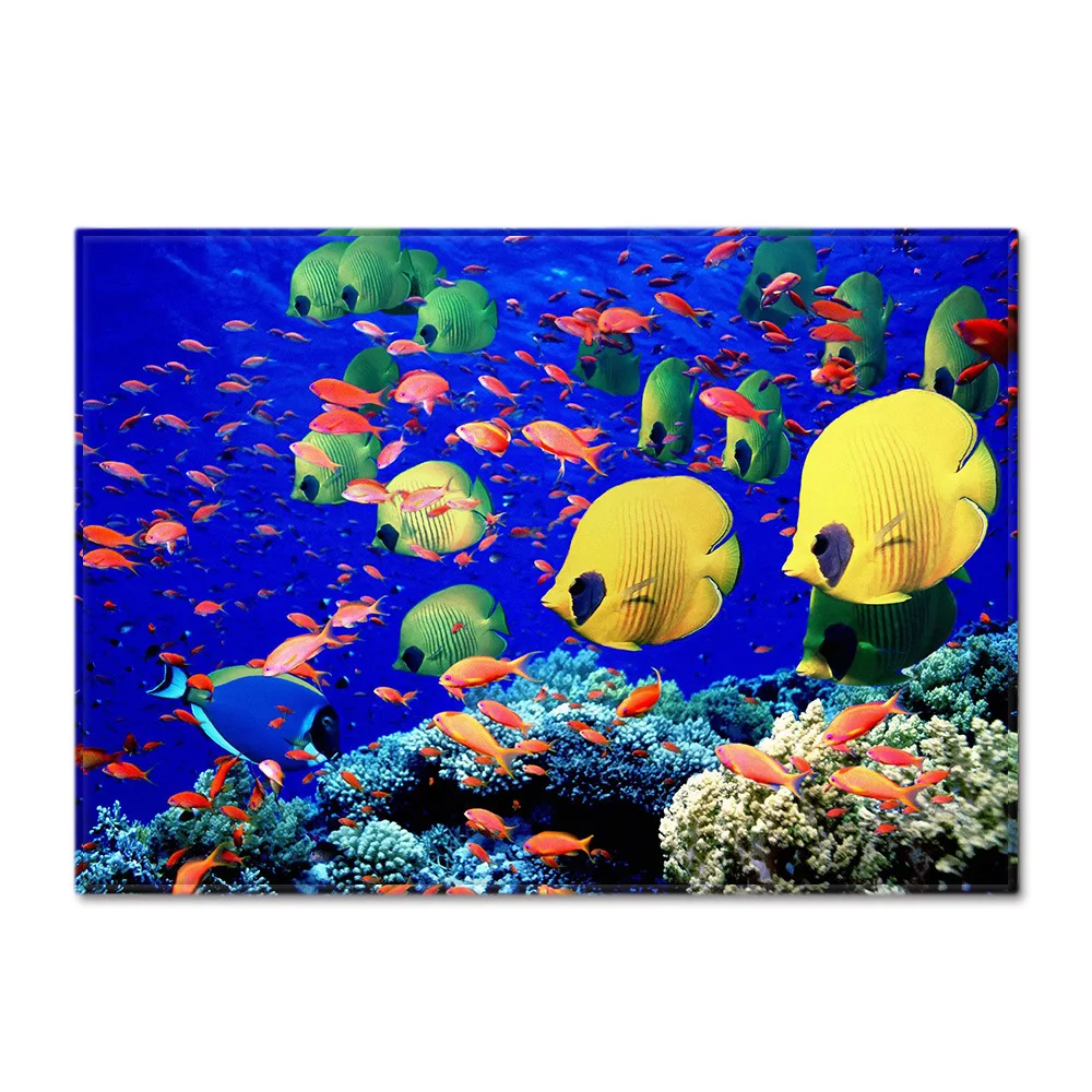 3D Ocean World ковер с изображением рыбок кухонный коврик Придверный для спальни