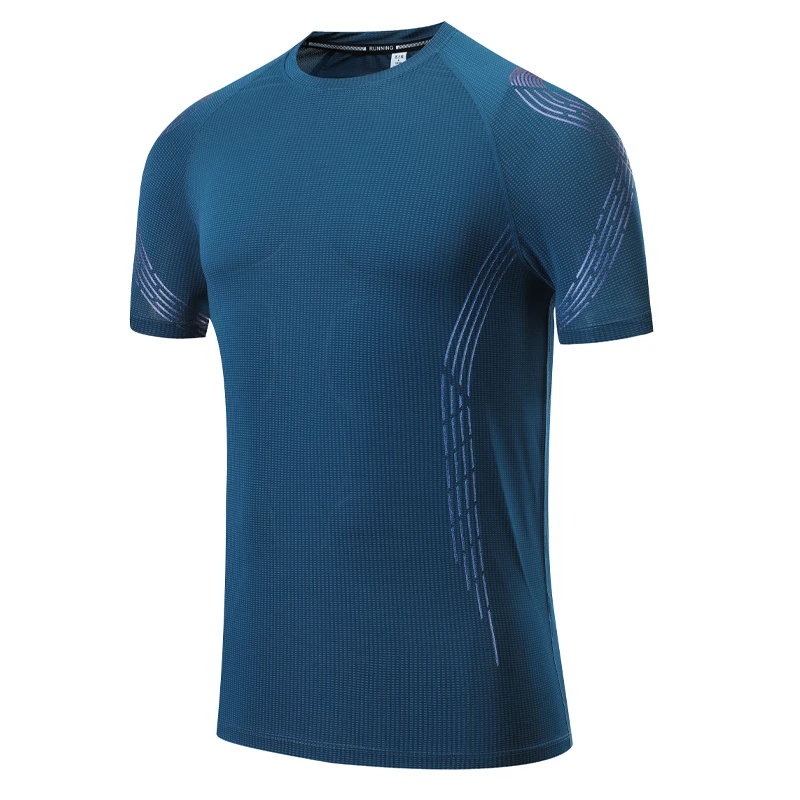 

Men Gym Short Sleeves Running Workout Print T shirt Bodybuilding Traning High Quality Sports Men Reflective Shirts