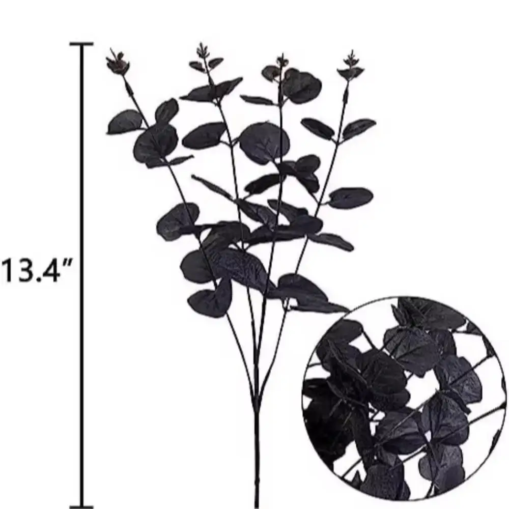 

Искусственная ветка эвкалипта пластиковая белая черная оранжевая 35 см