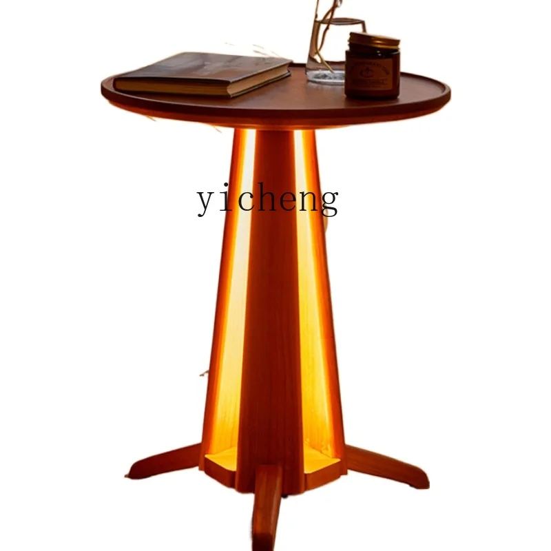 

XC Wood Side Table Creative Solid Wood Light Sofa Corner Table Small Apartment Household Minimalist Small Size Round Table