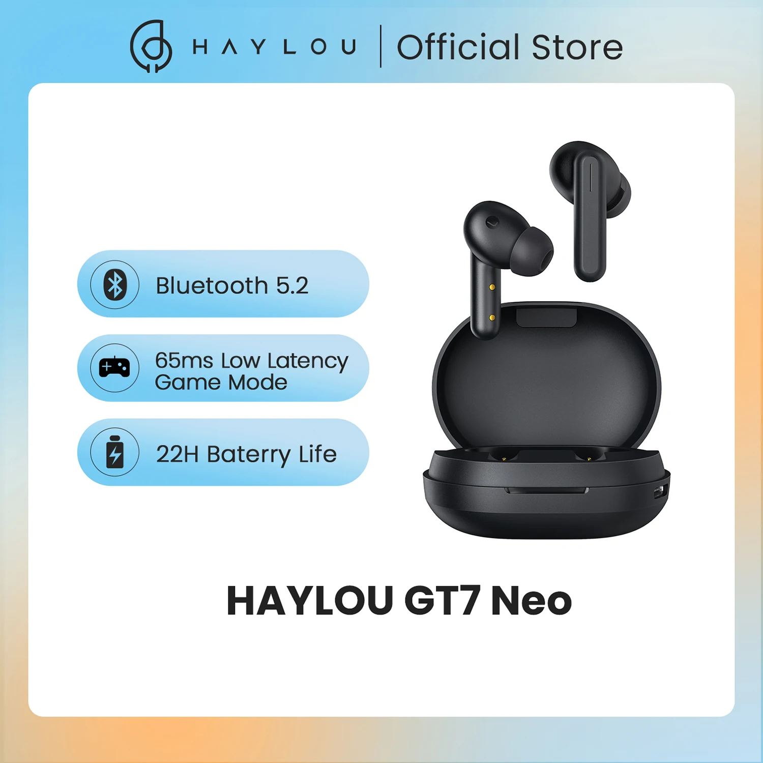  HAYLOU GT7 Neo TWS Wireless Headphones V5.2 Bluetooth Earphones Smart Touch Control Earbuds AAC Audio Decording Sport Headset 