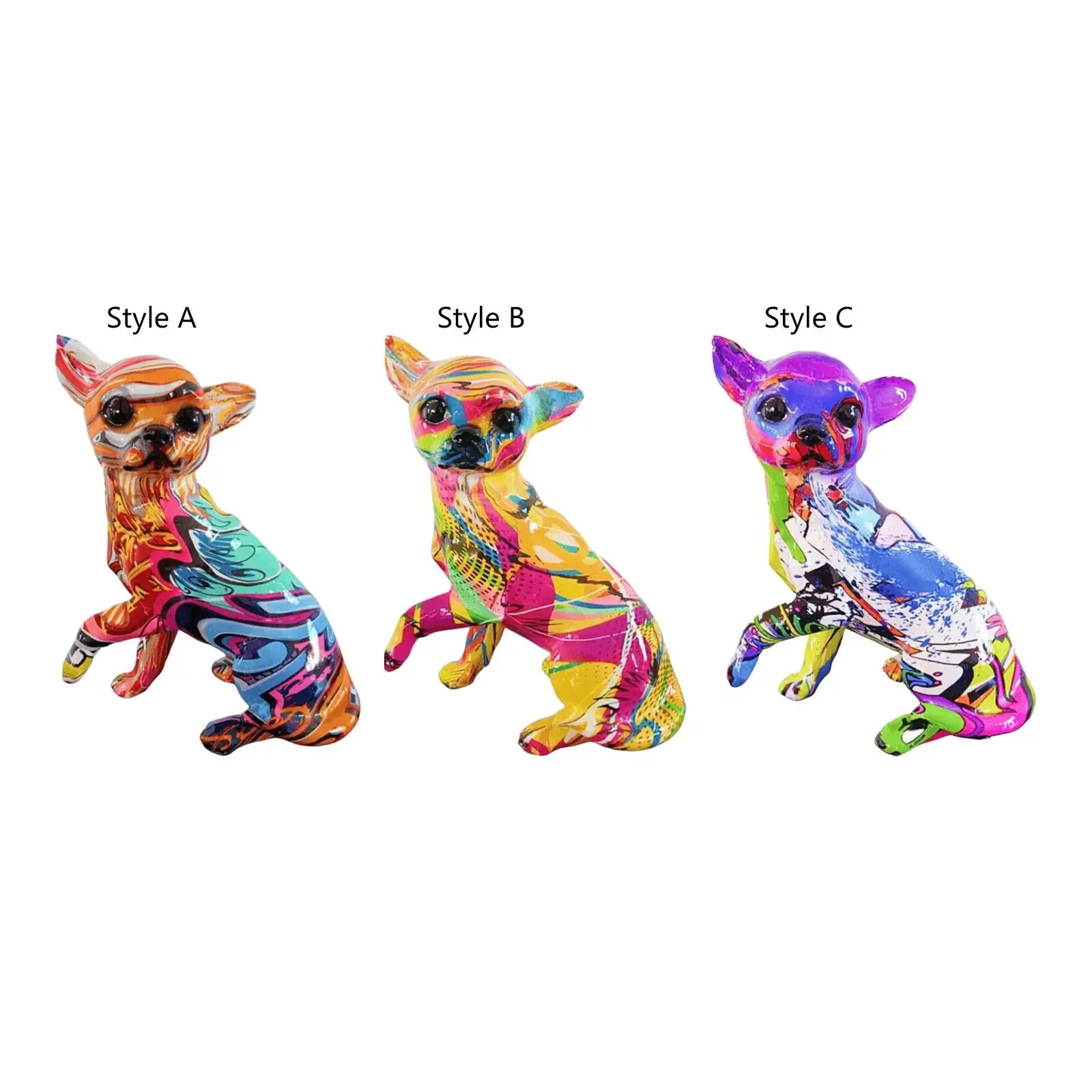 Статуя собаки чихуахуа граффити статуя животного для гостиной