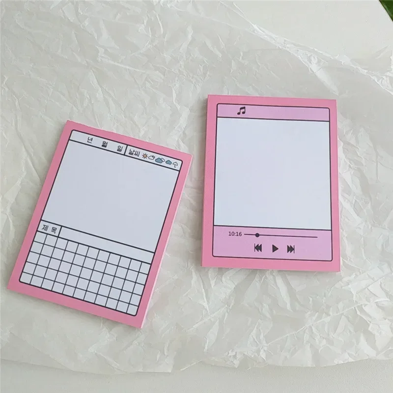

50 Sheets Pink Memo Pad Non-sticky Notes Student Memo Journal Decoration School Supplies Cute Stationery Office Writing Pads