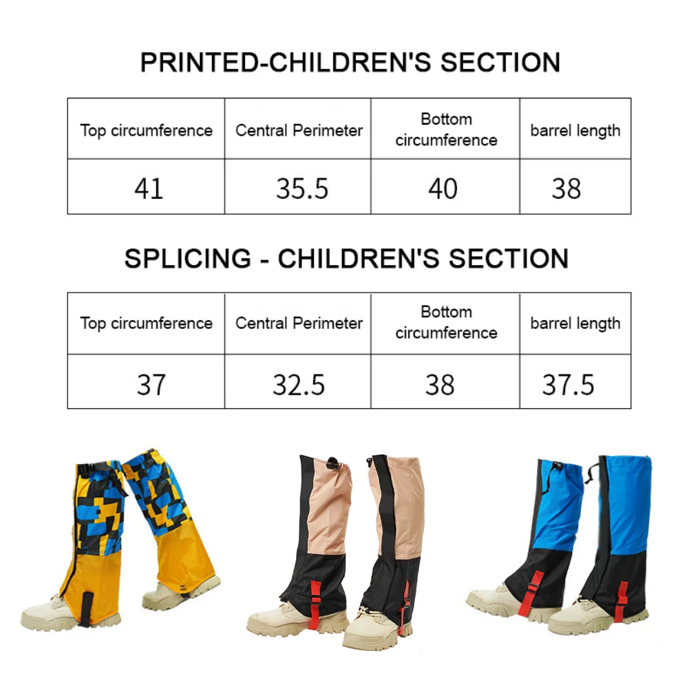 1 Pair Waterproof Outdoor Ski Gaiters For Kids Hiking Snow Cycling Climbing Hunting Legging Gaiters Winter Leg Ankle Warmmers images - 6