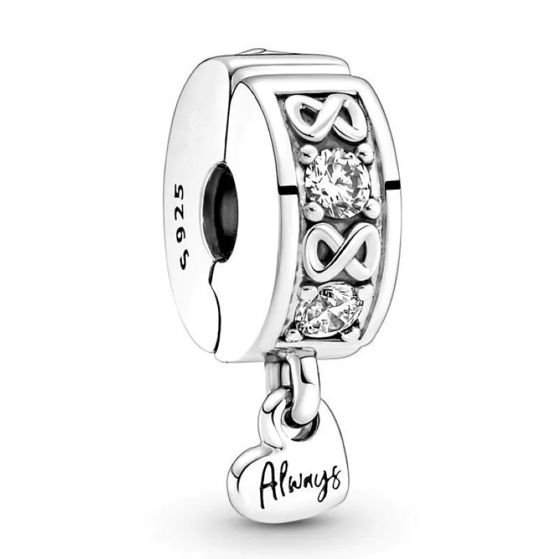 

Original Moments Family Always Pave Clip Charm Bead Fit Pandora 925 Sterling Silver Bracelet & Necklace Jewelry