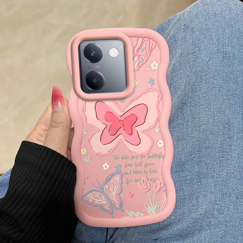 Фото Милый бабочка для vivo V40 SE с противоударным гибким модным чехлом идеально подходит для vivo V Y T 3 51 33 28 30 53 S Lite (ME) SE №1