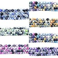 natural stone beads multicolor fire agates round loose spacer beads for jewelry making diy bracelets necklace accessories