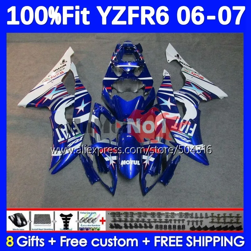 

OEM Bodys For YAMAHA YZF-R6 YZF R 6 YZF R6 600 600CC 7No.30 YZF600 YZFR6 06 07 YZF-600 2006 2007 Injection Fairing Glossy Blue